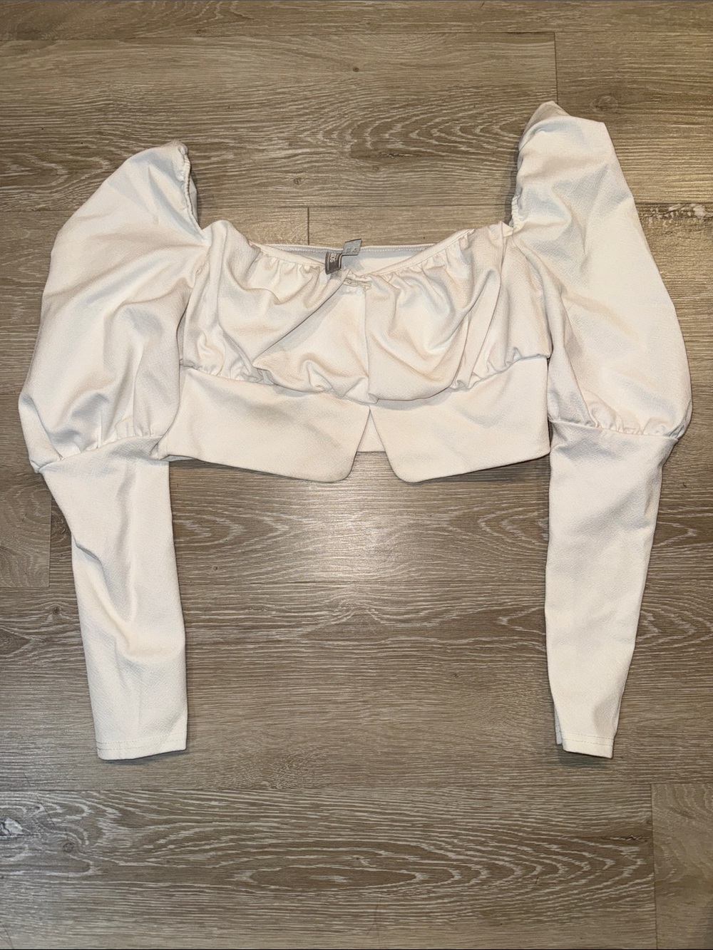 ASOS White Puff Sleeve Cropped Top